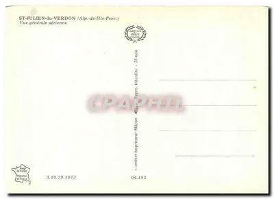 Saint-Julien-du-Verdon — Ogólny widok z lotu — Wydawca Combier, Mâcon — Rewers
