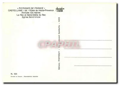 Castellane - Alpen van Hoger Provence — Uitgever: Editions Photoguy, N° 131 — Achterkant