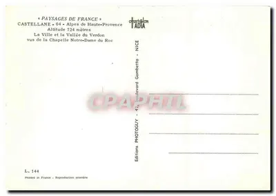 Castellane — Alpes de Haute-Provence — Editions Photoguy — Verso