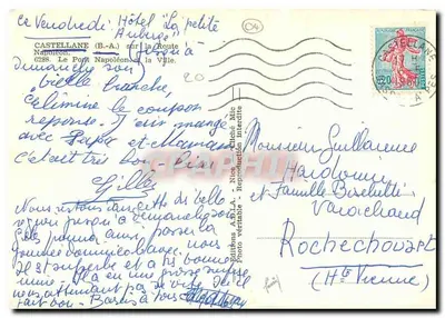 Castellane — O Ponte Napoléon e a cidade — Edições A.B.I.A. - Nice — Verso