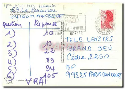 Widok na Couard — Digne-les-Bains, Haute-Provence — Wydawnictwo G.A.L. Carpentras — Rewers