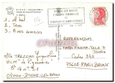 Digne — widok katedry i ogrodu — Wydawnictwo Cellard — Rewers