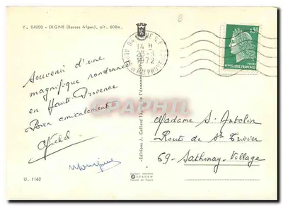 Digne — vista panorâmica — Éditions J. Ceillard — Verso