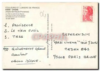 Digne - Miasto u stóp Bléone — Éditions d'art Yvon, n° 04000 — Rewers