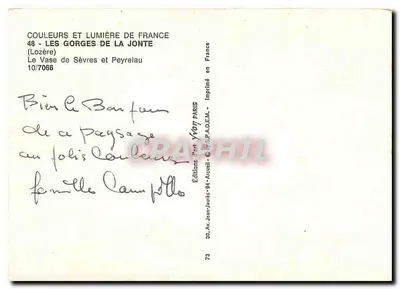 As Gorges da Jonte — O Vaso de Sèvres e Peyrelau — Edições Jean-Arcueil — Verso