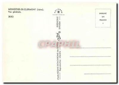 Monestier-de-Clermont — Vista geral — Edições Kelicrome — Verso