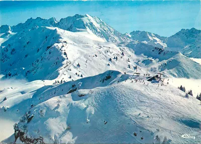 Collet-d'Allevard — As pistas do Grand Collet e das Plagnes — Vista aérea — Impressor Combier, Mâcon