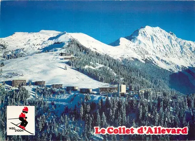 Le Collet d'Allevard — vista aérea da estação e das pistas de esqui — Coleção 'Alpes Souvent' — n° C5 38006-1-1248