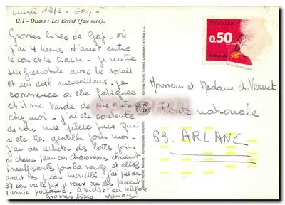 Oisans : Les Écrins (strona północna) — Wydawnictwo Pierre Tairraz, nr O.1 — Rewers