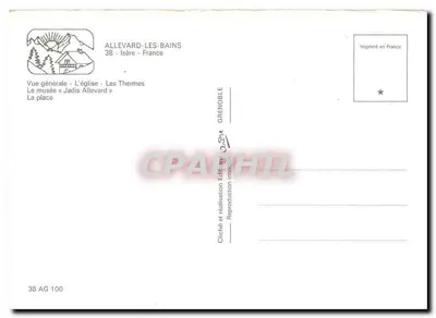 Allevard — vista geral e locais — editor Grenoble AG 100 — Verso