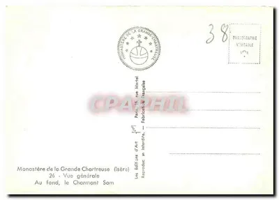 Mosteiro da Grande Chartreuse — Vista geral — Les Éditions d'Art Martel — Verso