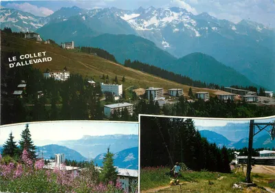 Le Collet d'Allevard — vista panorâmica e detalhes da estação — Éditions Cellard, n° 1.084