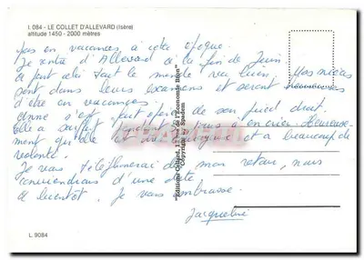 Le Collet d'Allevard — vista panorâmica e detalhes da estação — Éditions Cellard, n° 1.084 — Verso