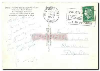 Viena no tempo passado — Vienne-sur-le-Rhône, catedral, castelo, claustro — Edição J. CÉLLARD — Verso