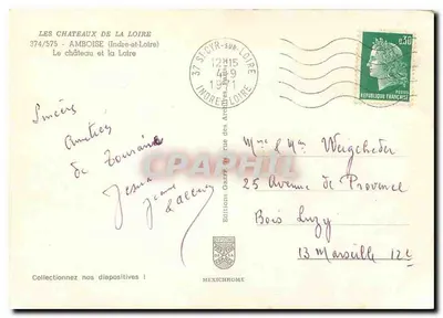 Castelo de Amboise — Loire — Éditions Mexichrome, n°374/575 — Verso