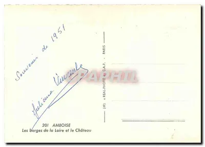 Amboise — As margens do rio Loire e o Castelo — REAL-PHOTO & C.A.P. — n°201 — Verso
