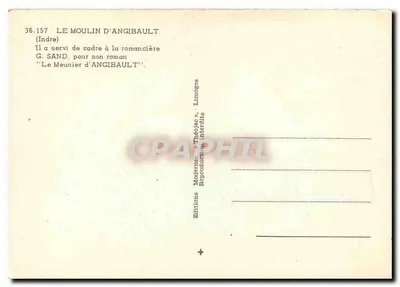 A Moinha de Angibault — Indre — Edições Théodac — Verso