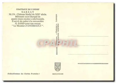 Castelo de Sarzay — Castelo feudal do século XIII — Éditions Modernes & Théodat, Limoges — Verso