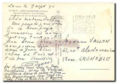 Lons-le-Saunier — rua do Comércio — editor AS — Verso