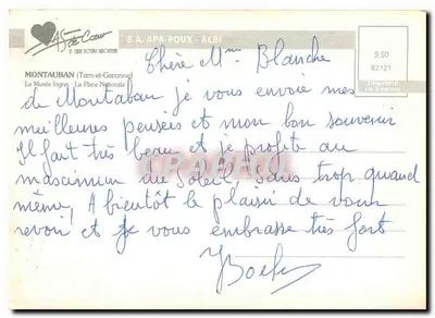 Montauban — widok mostu i łuków — S.A. APA-POUX - ALBI, nr S.50 — Rewers