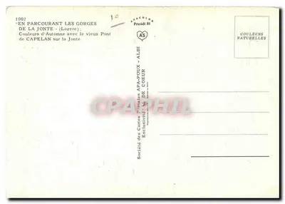 Góry Jonte — Lozère — Société des Cartes Postales APA-POUX-ALBI — Rewers