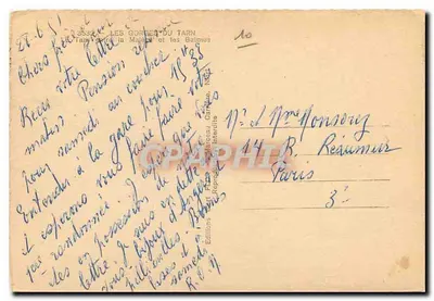 Wąwozy Tarnu — La Majolie i Baïmies — Wydawnictwo Marcelle, nr 40 — Rewers