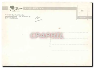 Gory Tarnu — spadanie na kajakach i kanoach do młyna Pougnadoires — S.A. APA-POUX ALBI n°262 — Rewers