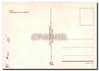 Produtos do Lot e Garonne — Reprodução proibida — n°47251 — Verso