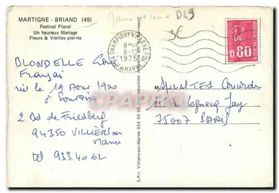 Martigny-Briand — Festival Floral — S.P.I. Villiers-sur-Marne — Verso