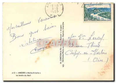 Angers — Ogród Mail — M. Chretien & Fils — Rewers