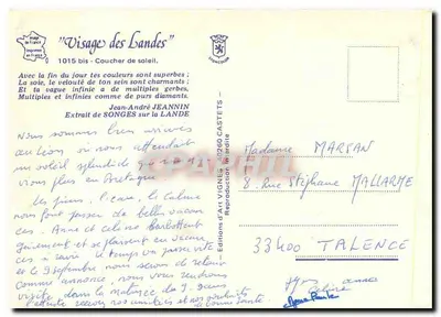 Pôr do sol — Vista das Landes — Vinhas — Verso