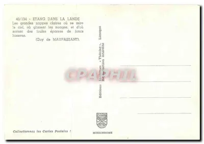 Lago na Lande — poema de Guy de Maupassant — Edições Théodac — Verso