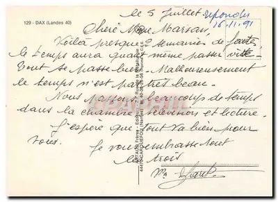 DAX — Widok panoramiczny z głównymi miejscami — Artaus Frères, wydawca — Rewers