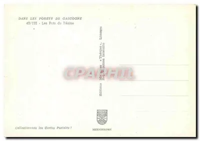 Os Potes de Resina — Florestas da Gascogne — Edições Diplôme — Verso