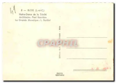 Nostra Signora della Trinità — Blois — Interno con mosaico — Edizioni L. Barillet — Verso