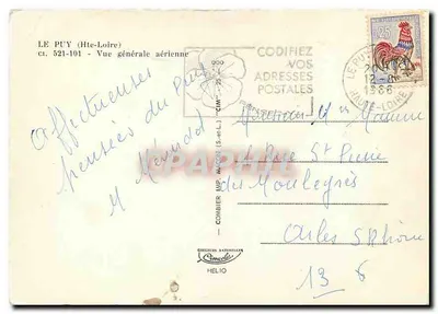 Le Puy-en-Velay — ogólny widok z powietrza — Cim — Rewers