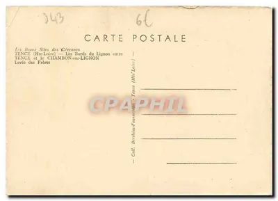 As margens do Lignon — TENCE (Hte-Loire) e CHAMBON-sur-LIGNON — Levée des Frères — Verso