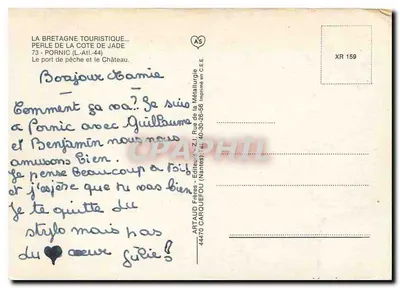 Pornic — Porto de pesca e castelo — Artaud Frères, n° XR 159 — Verso