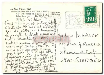 O porto e o cais — Pouliguen-la Baule — Cores Naturais — Verso