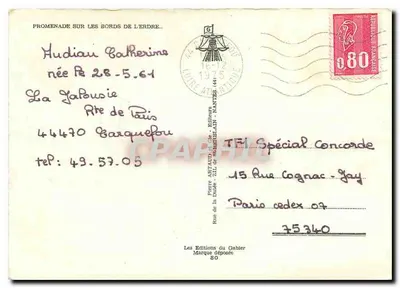 Passeios às margens da Erdre — Éditions du Gabier, n°80 — Verso