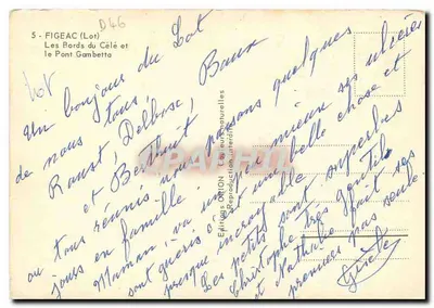 Figeac (Lot) — As margens do Célé e o Ponte Gambetta — Edições ORION — Verso