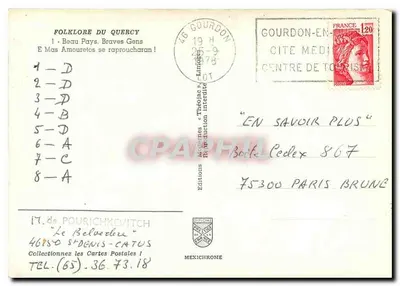 Folklore Quercy — Piękny Kraj, Wspaniali Ludzie — Wydawnictwo Méxichrome — Rewers