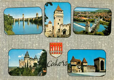 Cahors — Pont Valentré, castelo e cidade — Sociedade das Cartas Postais APA-POUQUET
