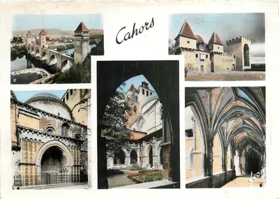 Cahors — Vista da cidade com ponte, catedral e claustro — Editions d'Art Marrel, Paris
