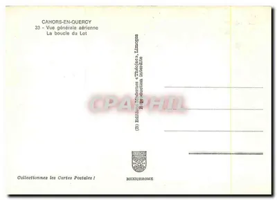 Cahors-en-Quercy — Vista generale aerea, La boucle du Lot — Éditions Théolojac — Verso