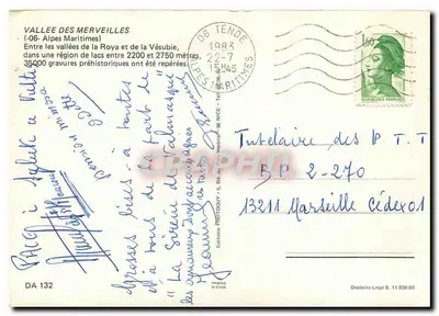 Vallee des Merveilles — Vales da Roya e da Vésubie — Éditions PHOTODY — N° DA 132 — Verso