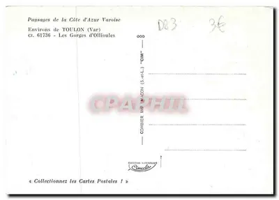 As Gorges de Ollioules — Em torno de TOULON (Var) — CIM — Verso