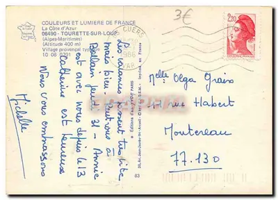 Tourette-sur-Loup — Vista de um vilarejo provençal típico — Edições de Arte Juvon — Verso