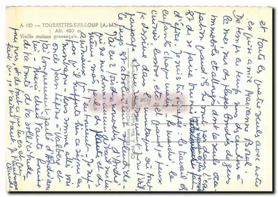 Tourrettes-sur-Loup — Velha casa provençal — Edições J. Van Wught — Verso