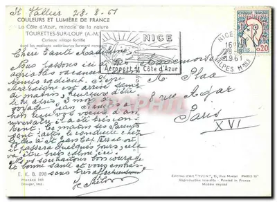 TOURETTES-SUR-LOUP — Curioso vilarejo fortificado — Edições d'Art YVON, n° 301 — Verso
